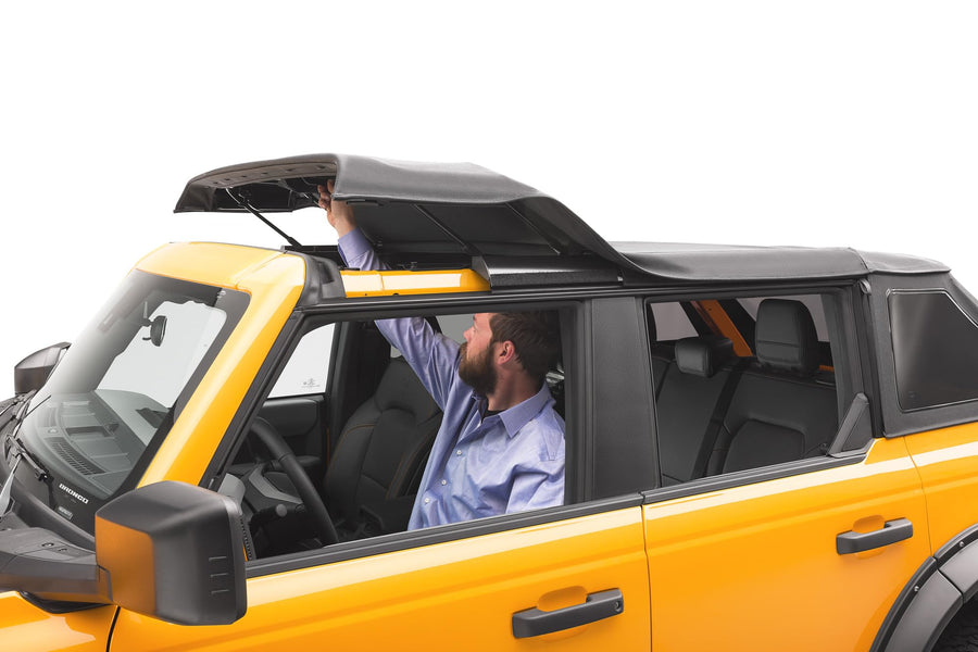 Voyager Fastback Top HAVOC OFFROAD for Ford Bronco | Two-Piece Top, Easily Opens From the Inside, Premium Twill, Removable Side & Rear Windows | HFB-09-101 | 2021-2025 Ford Bronco, 4-Door