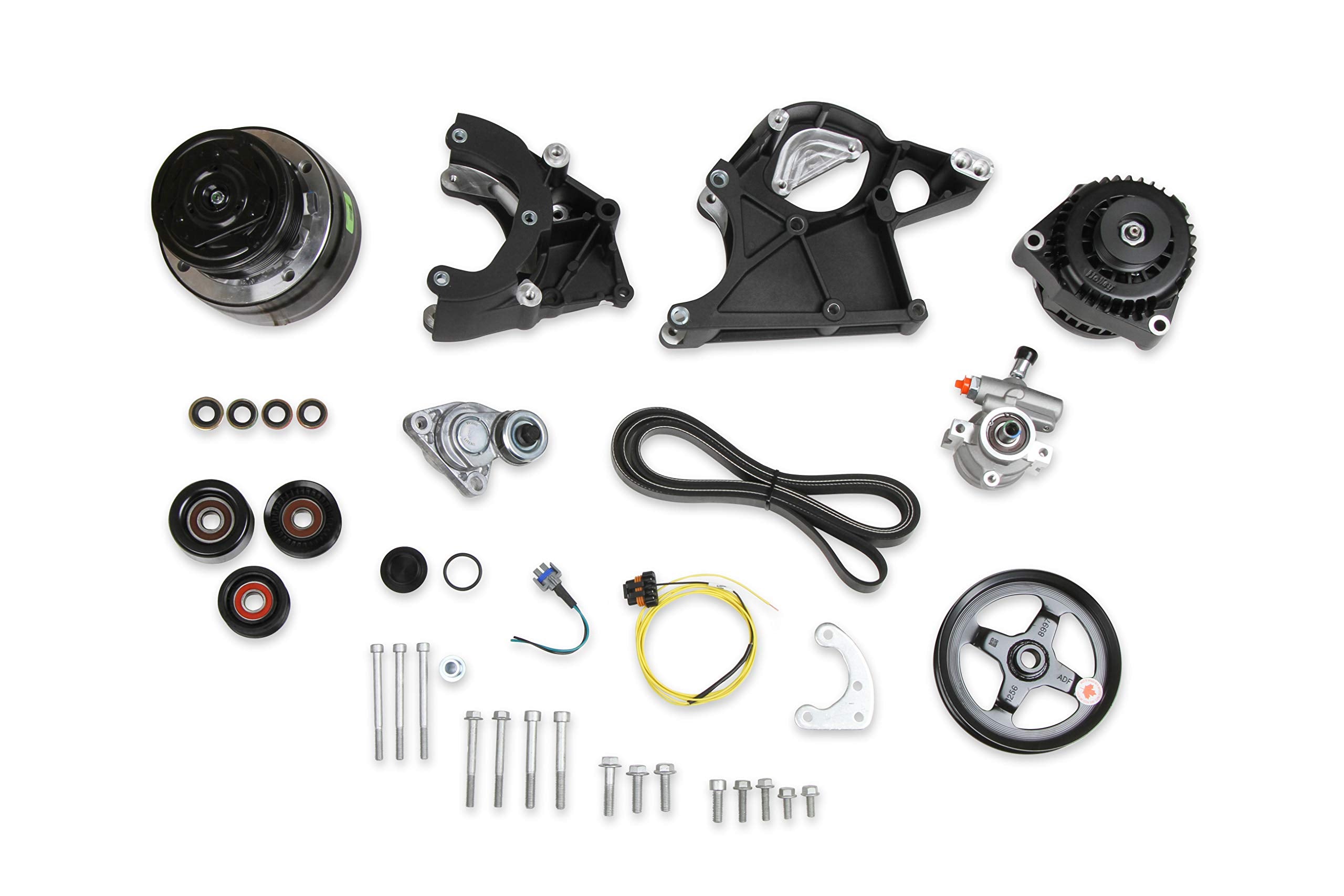 20-136BK Holley LS/LT Complete Accessory Drive Kit- Black Finish