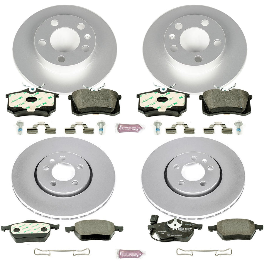 Power Stop ESK899 Euro-Stop Front & Rear Brake Kit Volkswagen For Volkswagen Beetle 1999-2010, Volkswagen Golf 1999-2006, Volkswagen Jetta 1999-2005 [Model Specific]