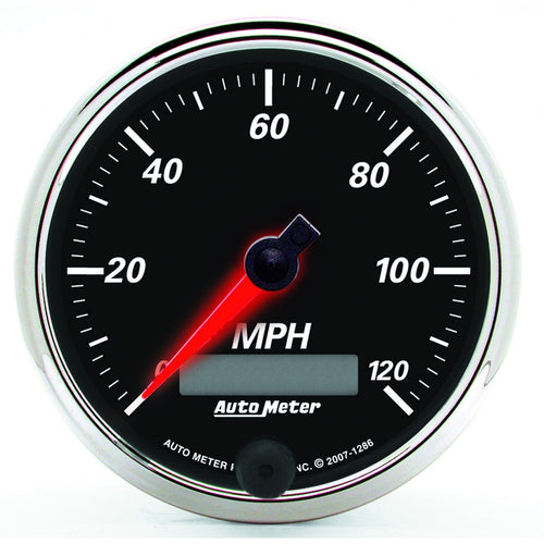 Auto Meter 1286 3-3/8" Designer Black II 120 mph Electric Programmable Speedometer Gauge