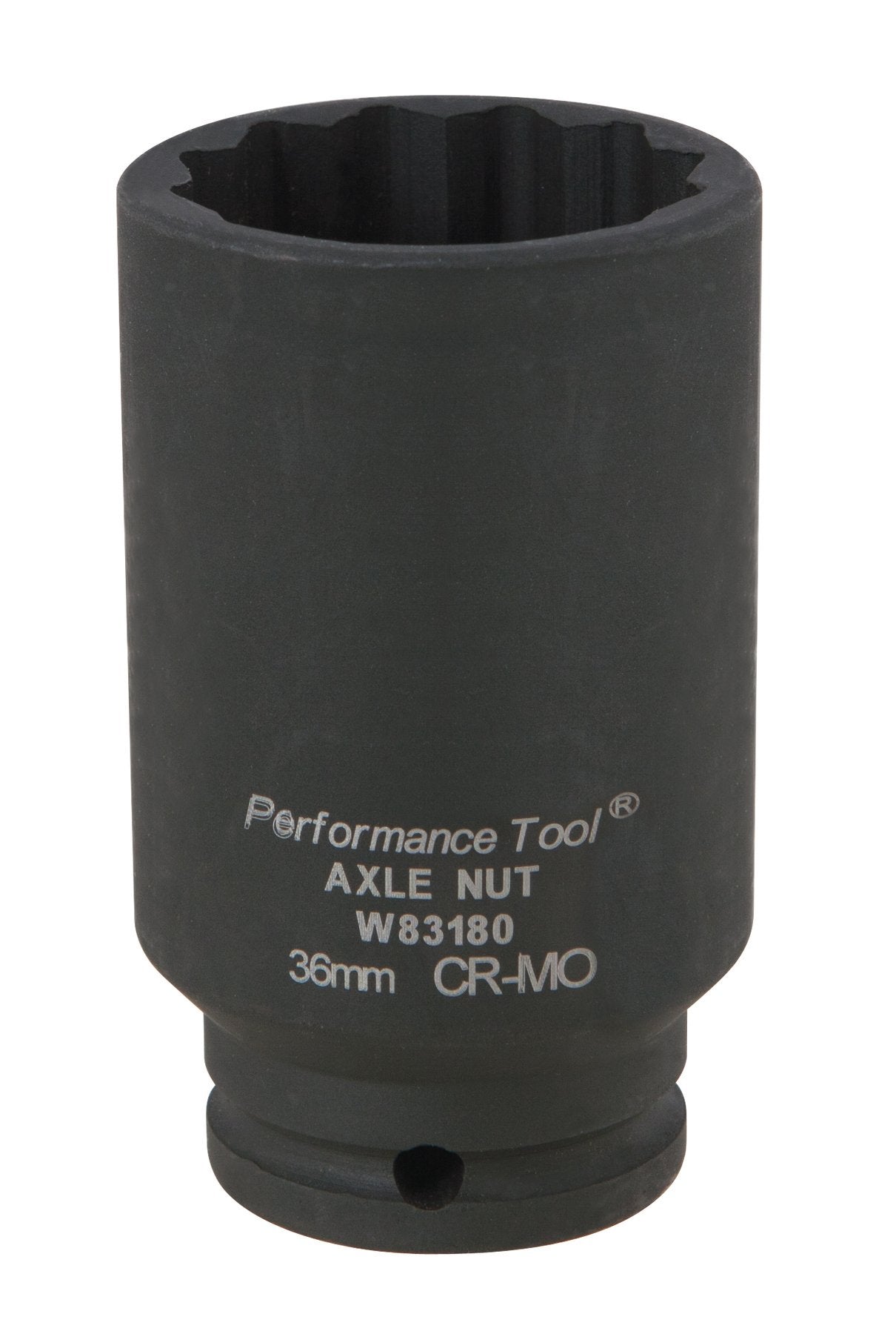 W89316 Performance Tool 5-Piece 12 Point Axle Nut Socket Set - Chrome Moly for Strength, Sizes 30mm to 39mm, Includes Fitted Blow Molded Storage Case
