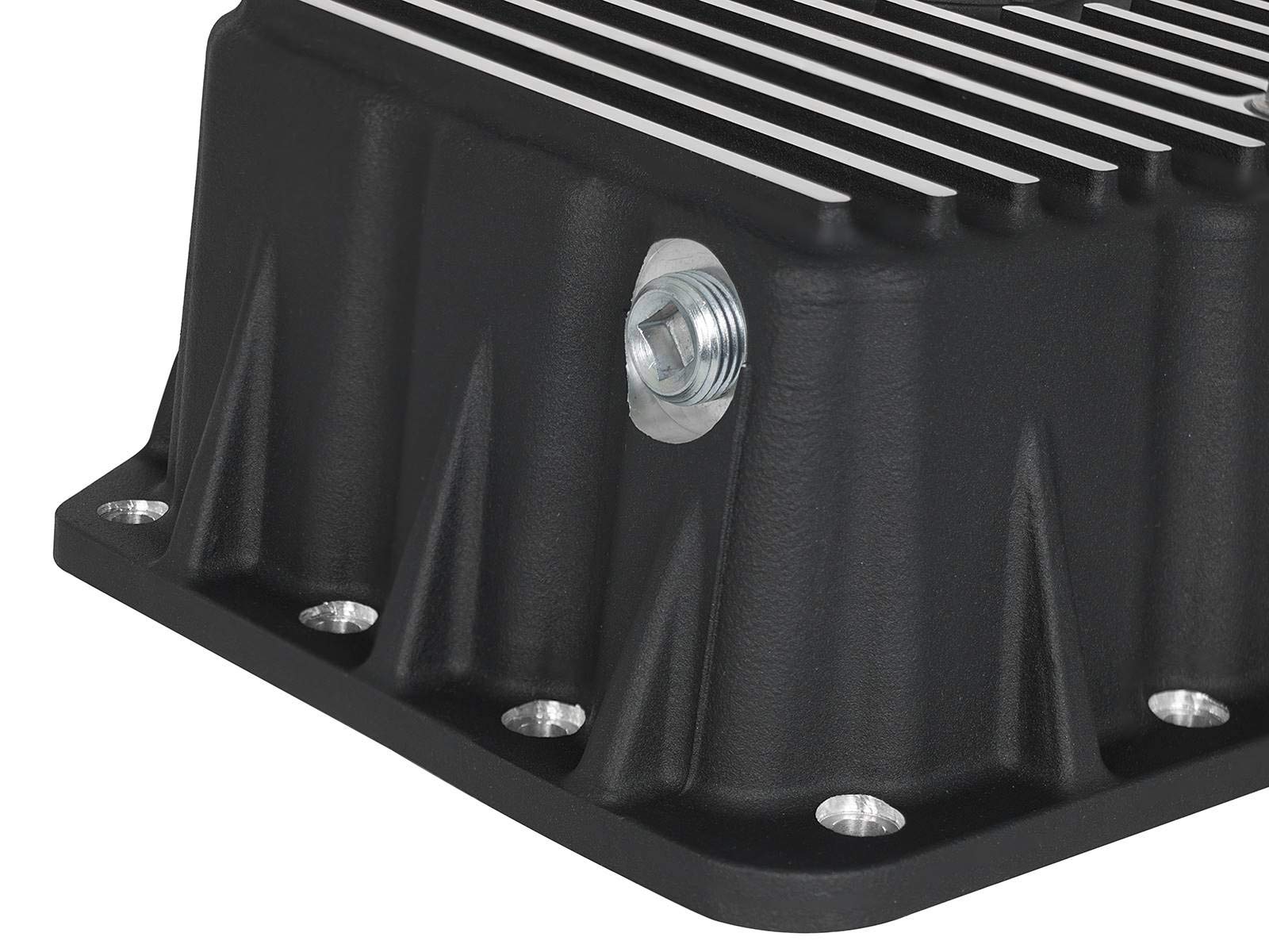 Engine Oil Pan Pro Series Black W/ Machined Fins