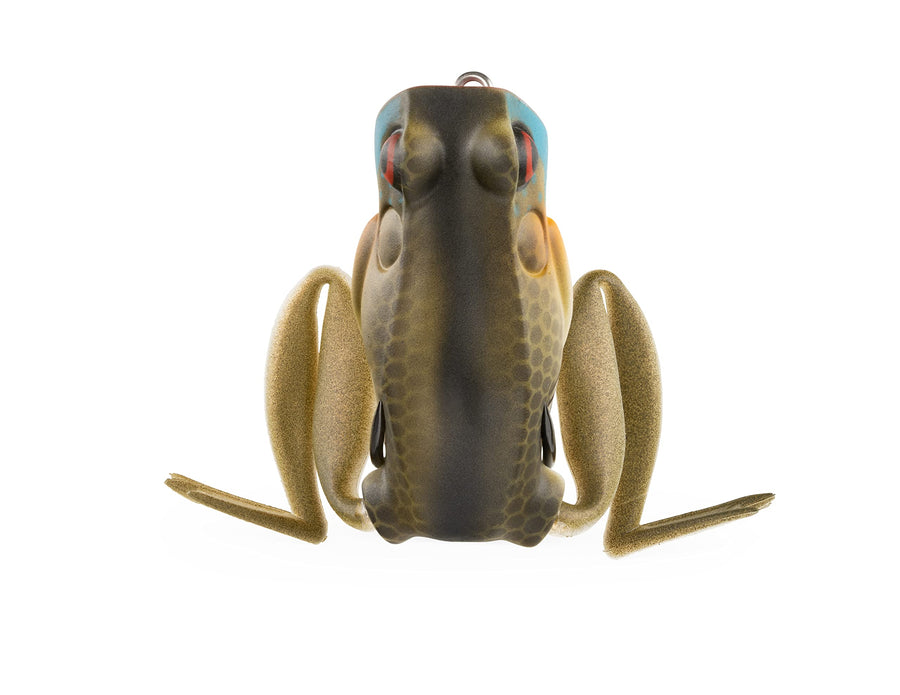 Frog Fishing Lure Lunkerhunt for Bass Fishing | Popping Frog 0.5 oz | Topwater Fishing Bait with Weedless Hooks, Hollow Body (Blue Gill)