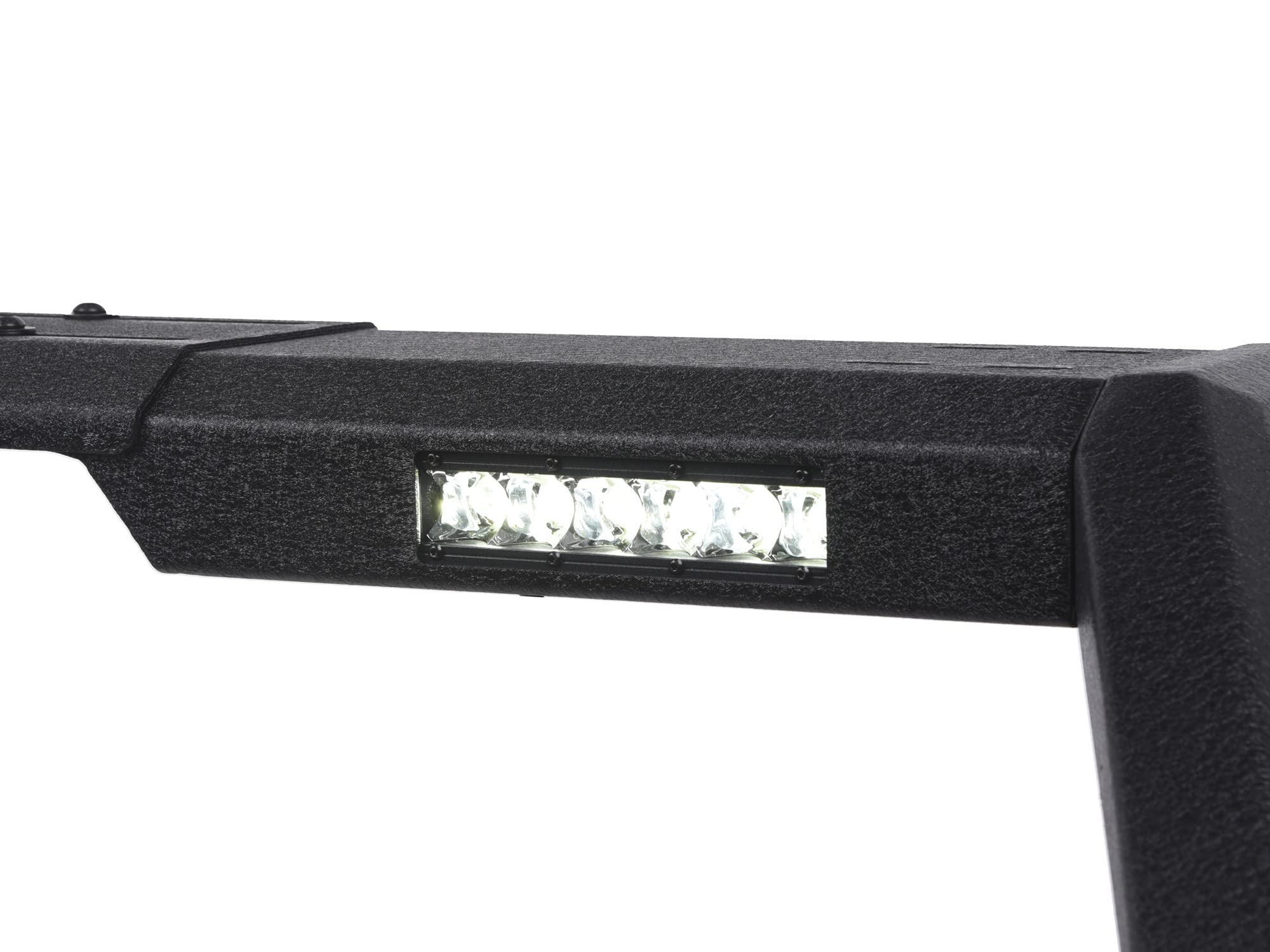 CR-Z Modular Adjustable Chase Rack Armordillo USA 8707760 with LED Lights & Amber Side Marker Lights - Textured Black Fits Full Size Pickup Truck, Full Size Pickup Trucks