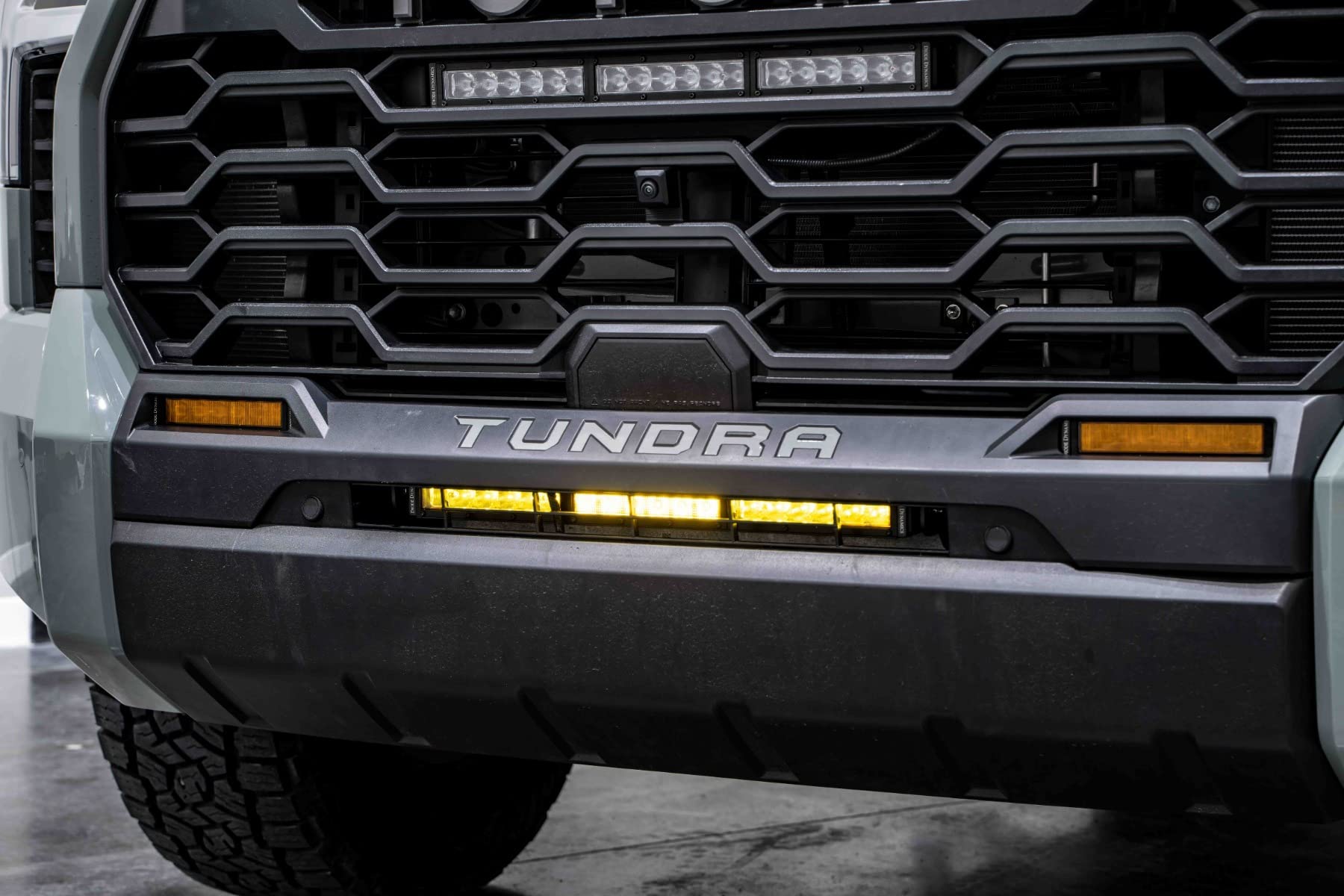 Diode Dynamics 2022+ Toyota Tundra TRD Pro Grille Light Bar Kit - Amber Combo Lights