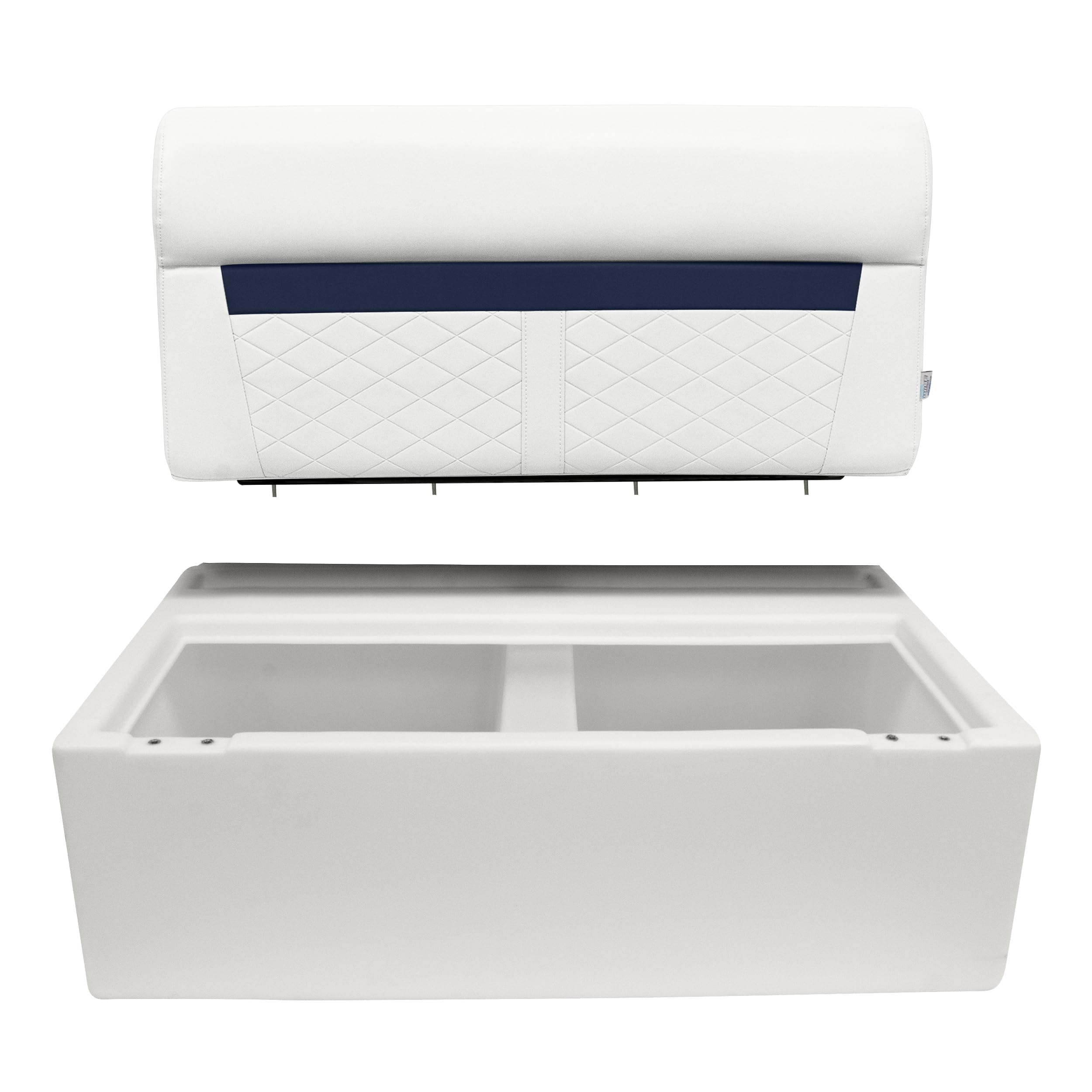 DLX100-1904 Wise DLX Series 37" Pontoon Bench Seat Cushion Set - White/Mariner Blue