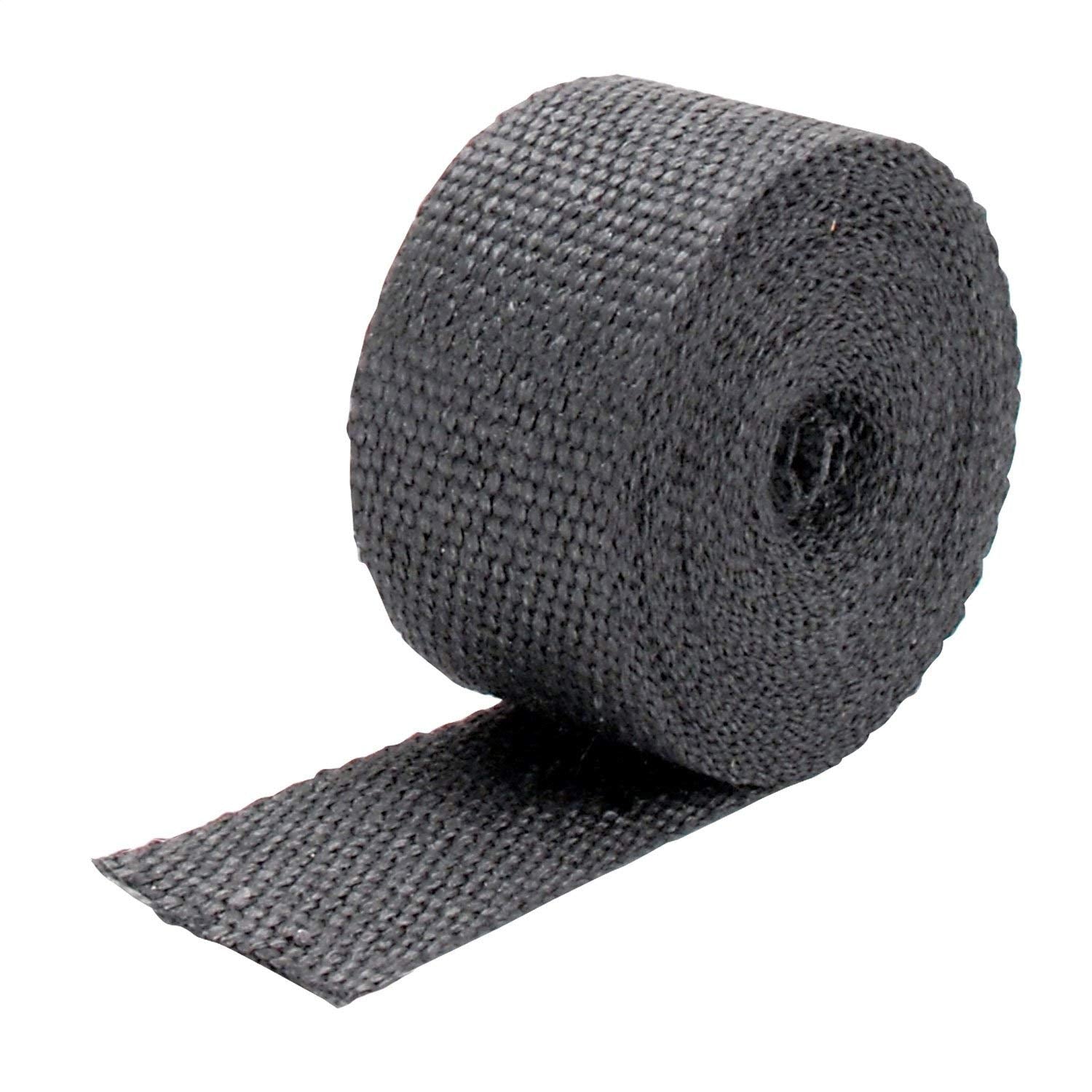 2" x 25' Black Design Engineering Glass Fiber Exhaust Heat Wrap - Heat Wrap for Exhaust Pipes, Pliable Exhaust Wrap Tape, Withstands 1800°F Direct Heat & 2500°F Intermittent Heat