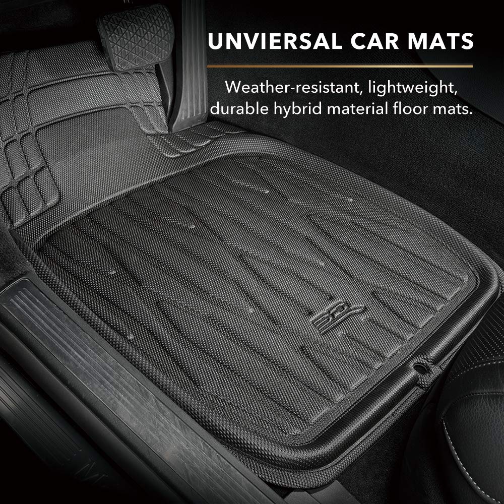 Universal 3D MAXpider All-Weather Hybrid Rubber Floor Mats for Cars Trucks SUV (Large)