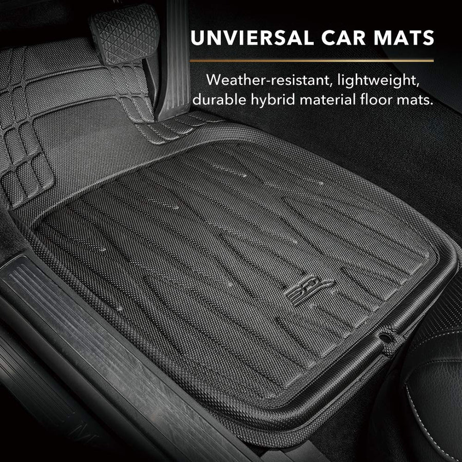 Universal 3D MAXpider All-Weather Hybrid Rubber Floor Mats for Cars Trucks SUV (Large)