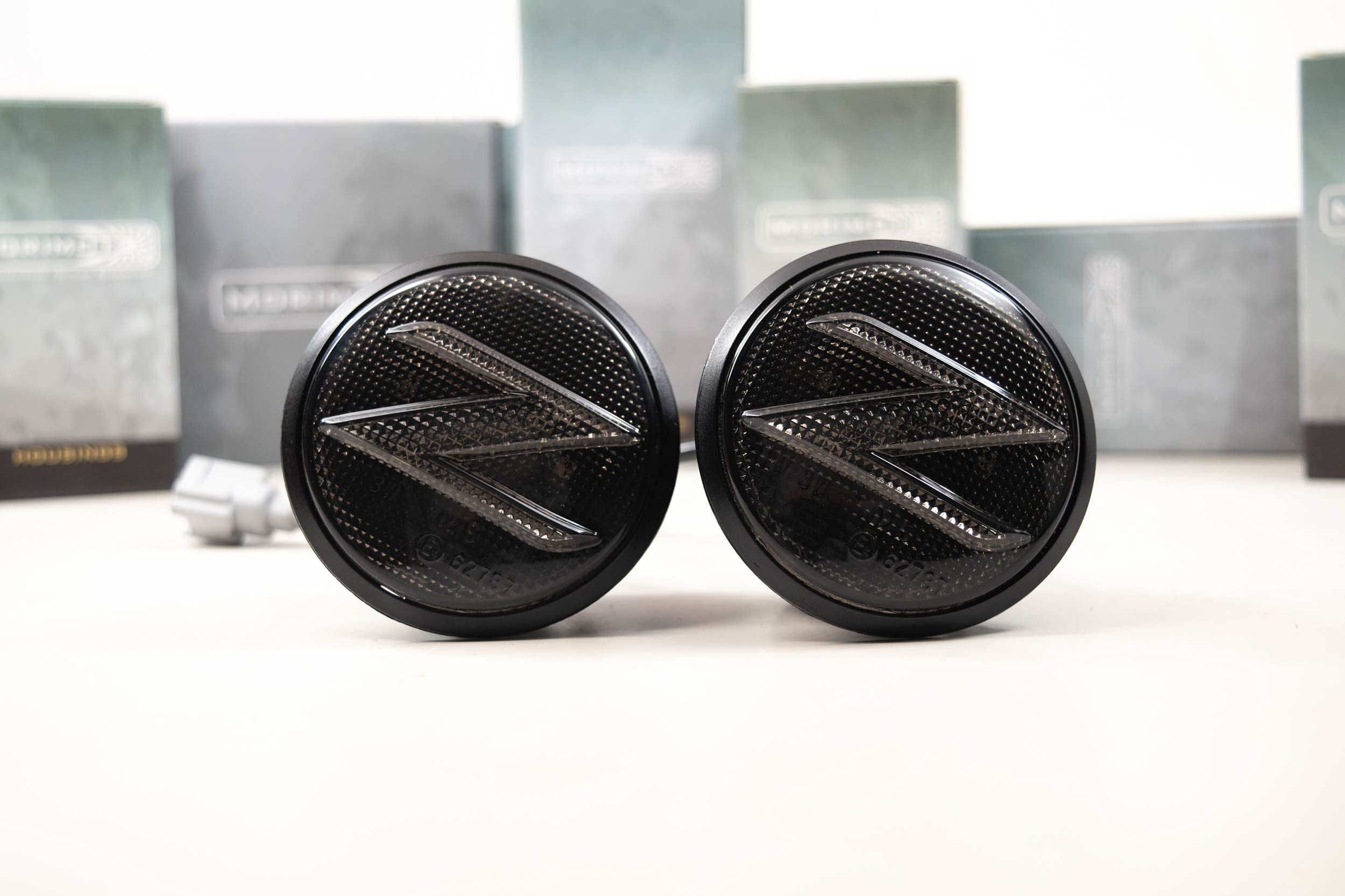 Morimoto XB LED Side Markers Nissan 370Z Fits 2009-2020 Plug and Play OEM Replacement Performance Upgrade with Smoked Lens (PN: LF0561 pair of complete side marker assemblies)