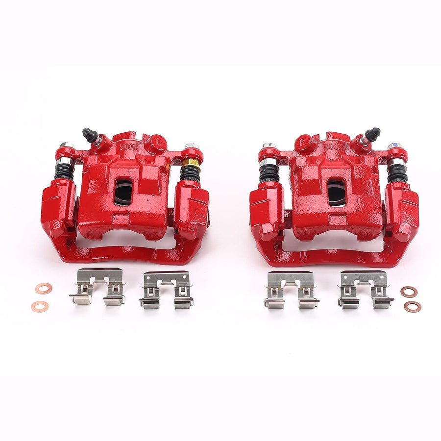 Power Stop Pair of High-Temp Red Powder Coated Rear Calipers For Subaru Legacy 2005, Subaru Outback 2005 [Model Specific]
