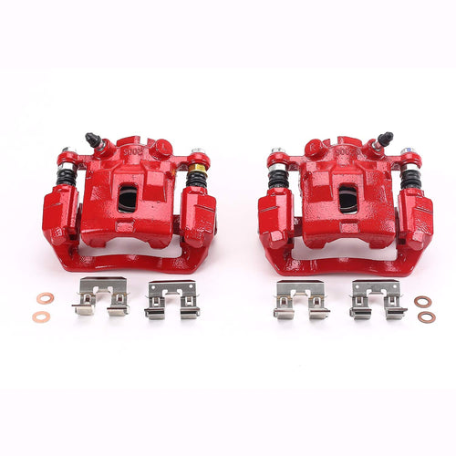 Power Stop Pair of High-Temp Red Powder Coated Rear Calipers For Subaru Legacy 2005, Subaru Outback 2005 [Model Specific]