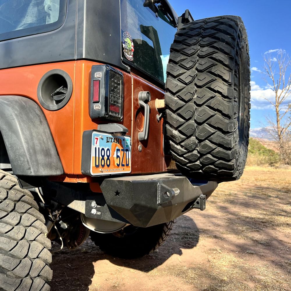 Rigid Series Jeep JK Shorty Rear Bumper For 07-18 Wrangler JK No Tire Carrier Rock Slide Engineering