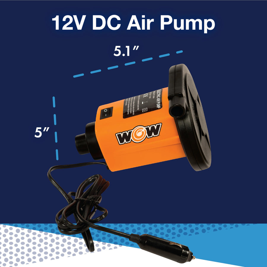 Electric WOW Sports Air Inflator, Pumps for Inflatables, Towables and Others, Comes with DC Power Adapter and Cord, 1.0 PSI