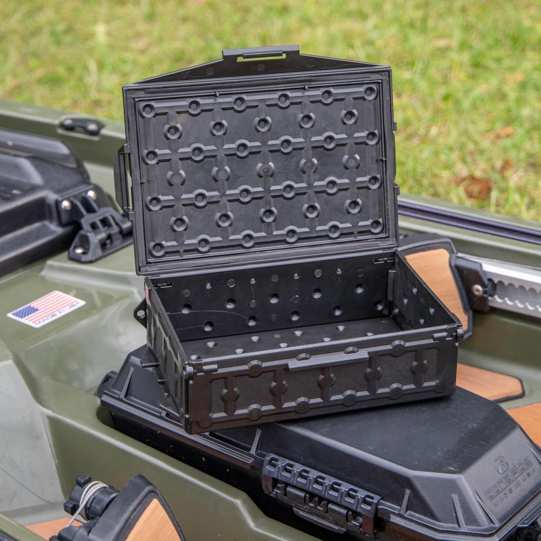 TracPak YakAttack Stackable Storage Box – Black | Kayak Fishing Gear Storage | Fits GearTrac & MightyMount | Kayak Accessories for Fishing Tackle & Tools | Compact 1 lb Weight