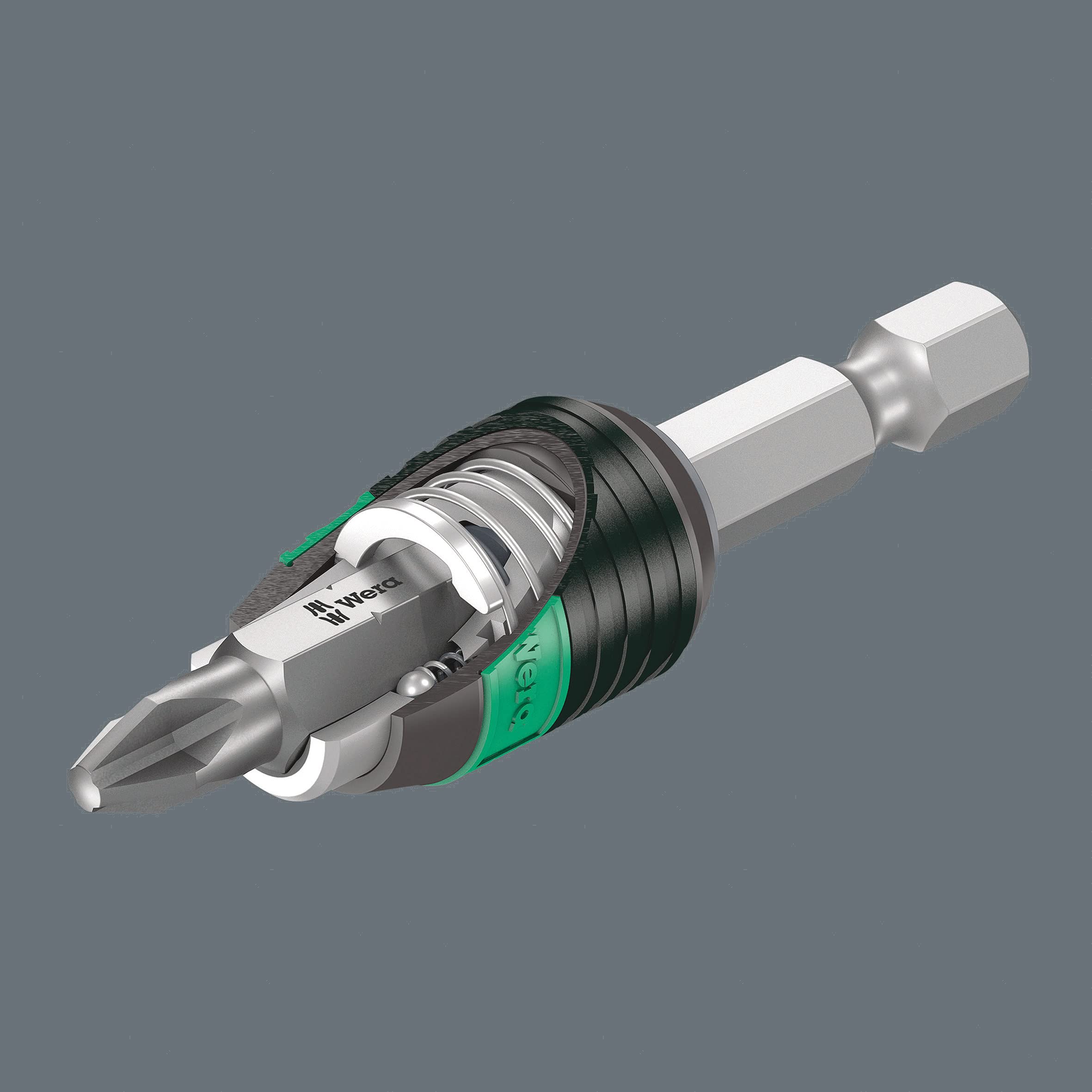Wera - 889/4/1 K 5052502001 Rapidaptor Universal Bit Holder for 1/4" Hex Drives, 2" Long