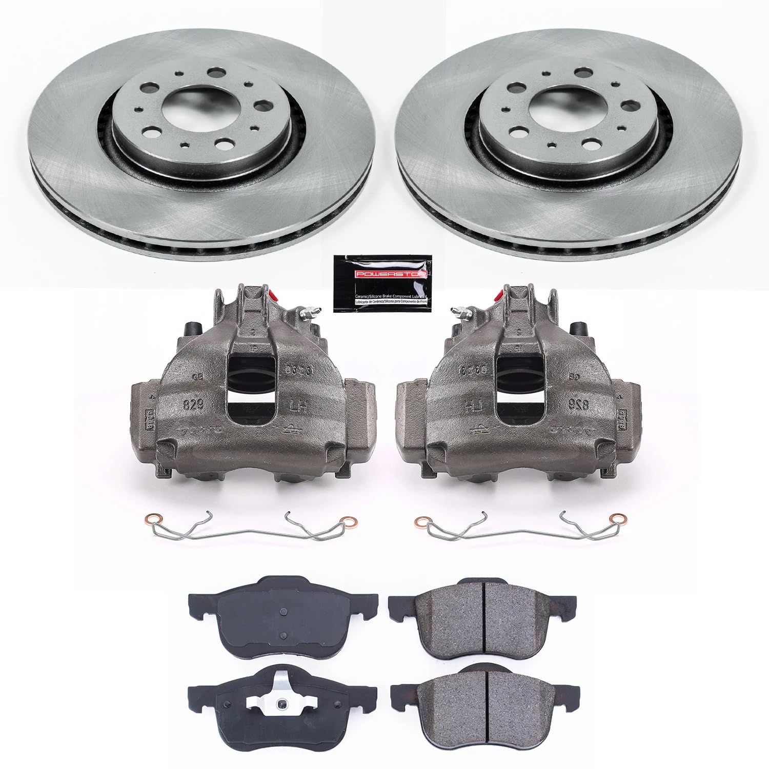 Power Stop KCOE5193 Brake Kit Stock Replacement with OE Calipers- Front For Volvo S60 2001-2009, Volvo S80 1999-2006, Volvo V70 2001-2007 [Model Specific]