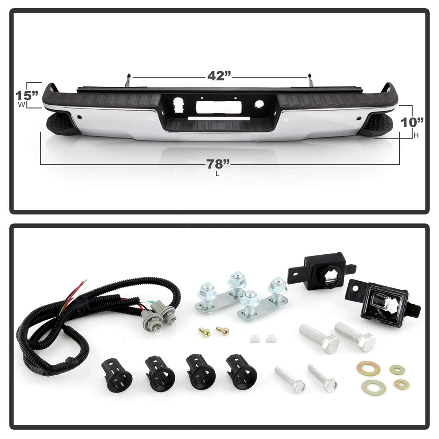 Rear Xtune Steel Bumper (RB-CS14-WS-SET-C)