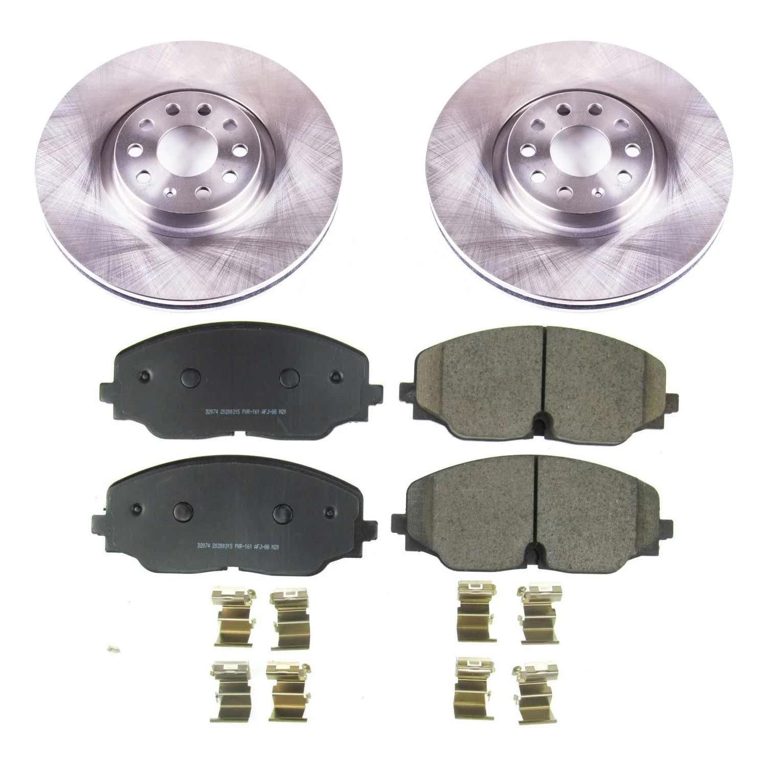 Brake Kit PowerStop For Atlas 2018-2021, Atlas Cross Sport 2020-2021 [Model Specific] - Autospecialty Front OE Disc Rotors & Ceramic Brake Pads Replacement, KOE8117