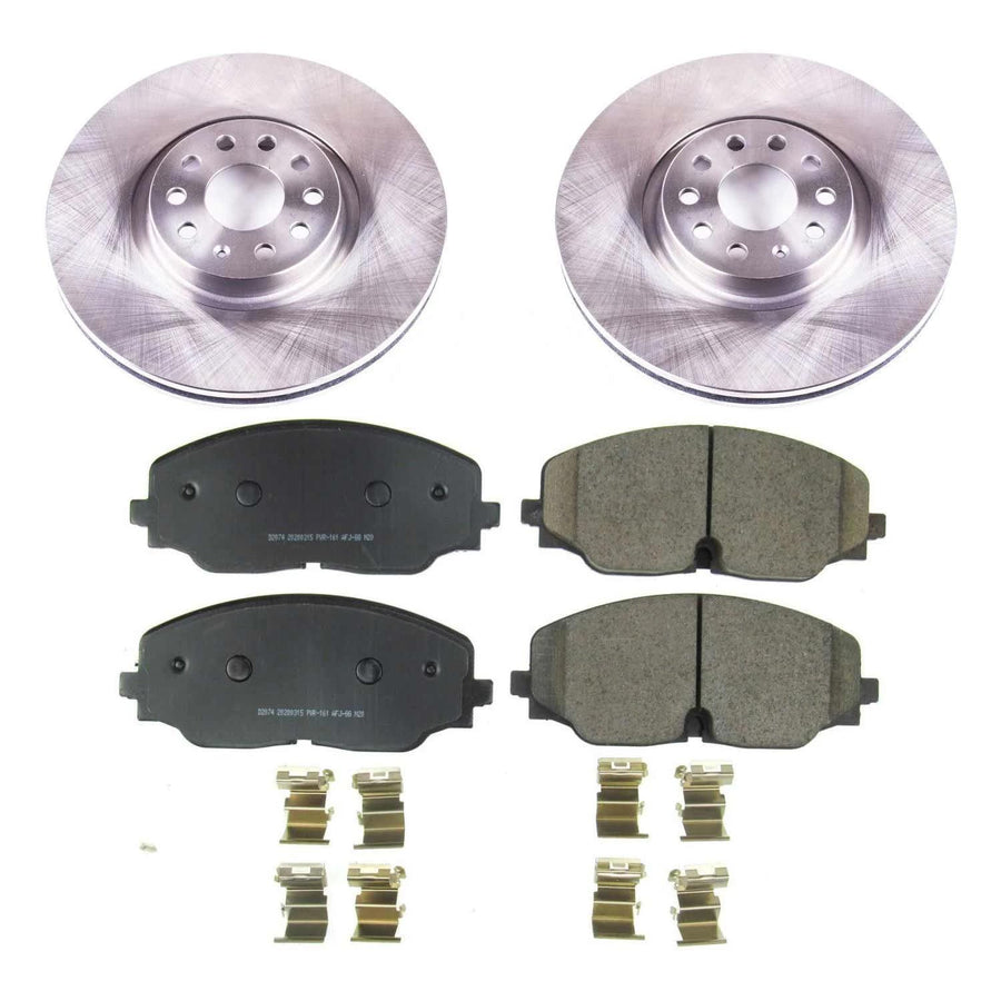 Brake Kit PowerStop For Atlas 2018-2021, Atlas Cross Sport 2020-2021 [Model Specific] - Autospecialty Front OE Disc Rotors & Ceramic Brake Pads Replacement, KOE8117