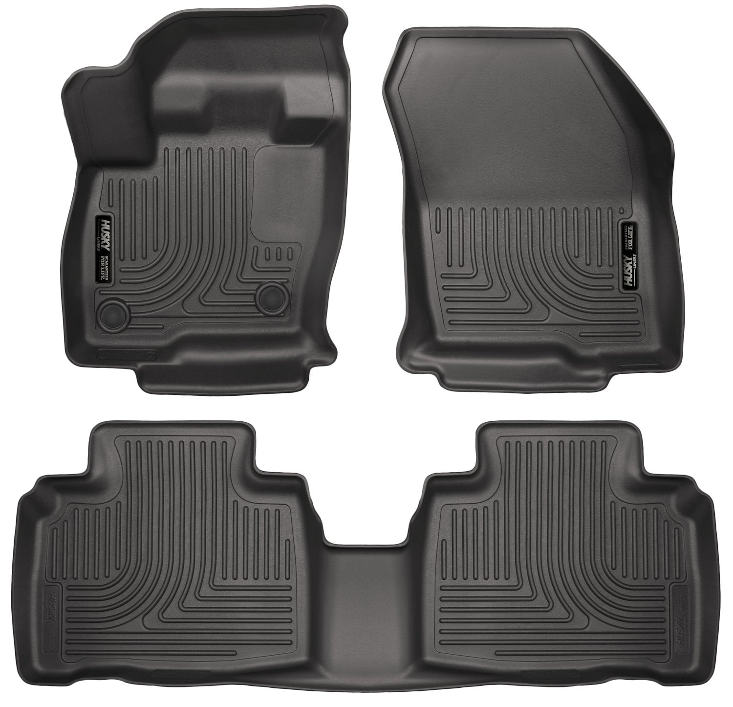 Weatherbeater Husky Liners Floor Mats | Fits 2015 - 2024 Ford Edge | Front & 2nd Row, 3-pc Black - 98781