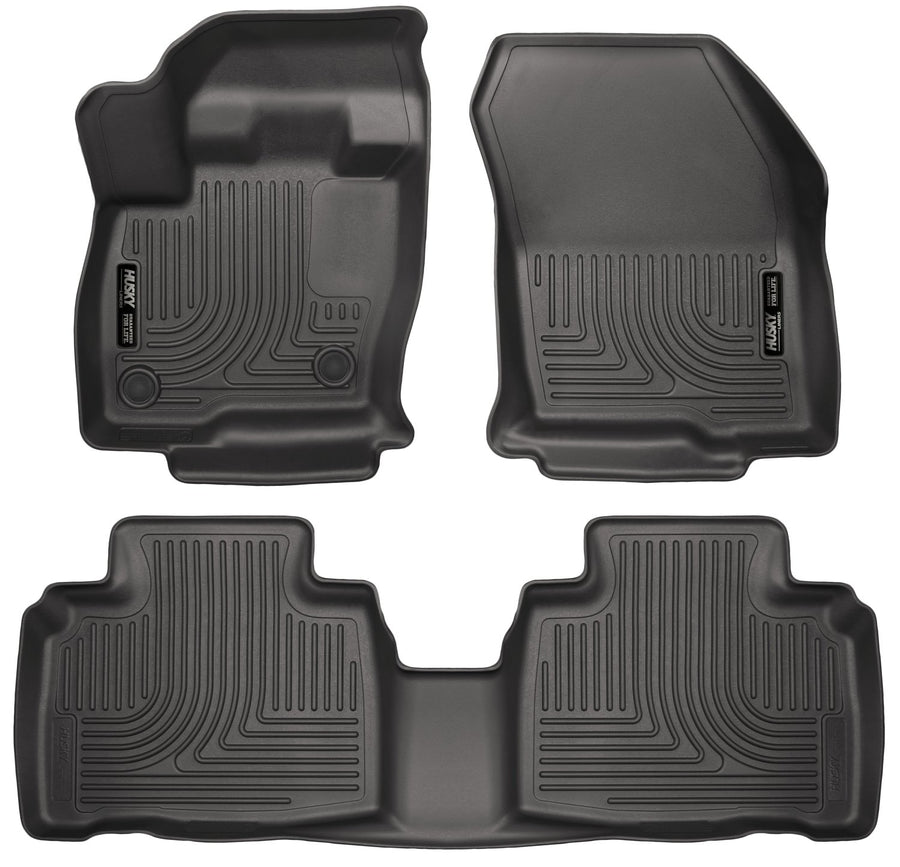 Weatherbeater Husky Liners Floor Mats | Fits 2015 - 2024 Ford Edge | Front & 2nd Row, 3-pc Black - 98781