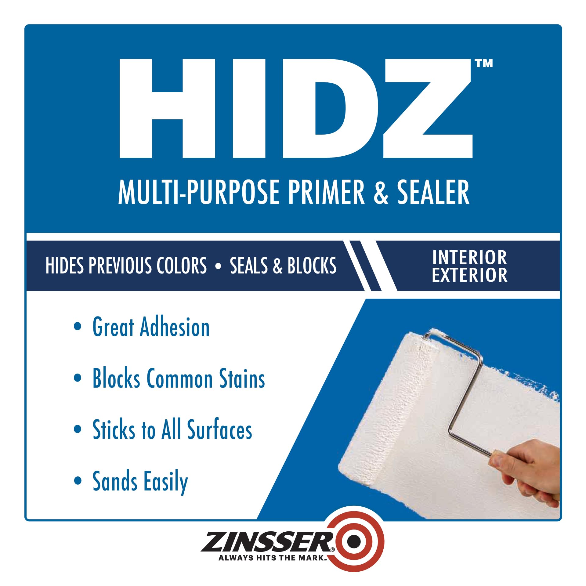 HIDZ Zinsser Multi-Purpose Primer and Sealer, Quart, Flat White
