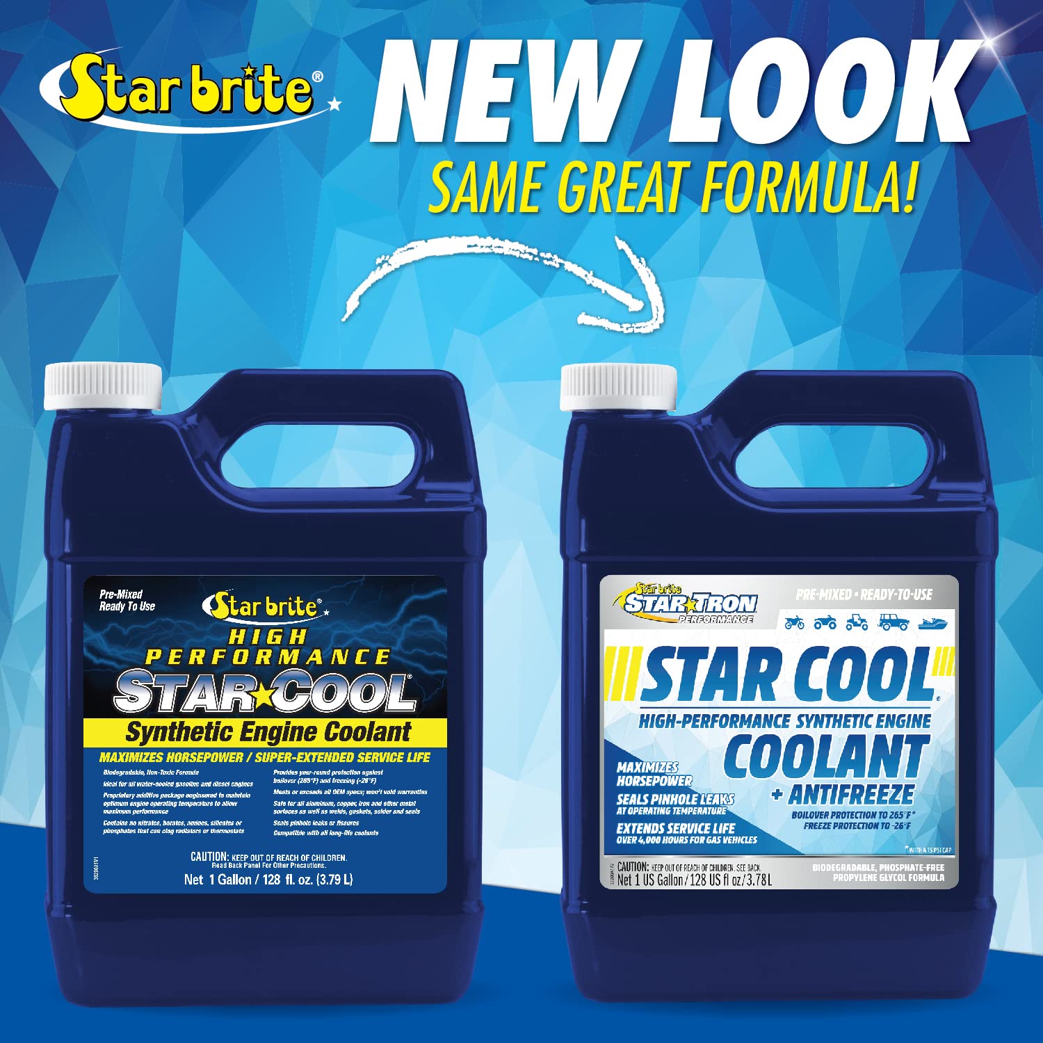 Star Tron Premium Synthetic PG Engine Coolant + Antifreeze Star-Cool - Propylene Glycol for Engines, Motorcycles, Snowmobiles & Marine - 1 GAL (033200)