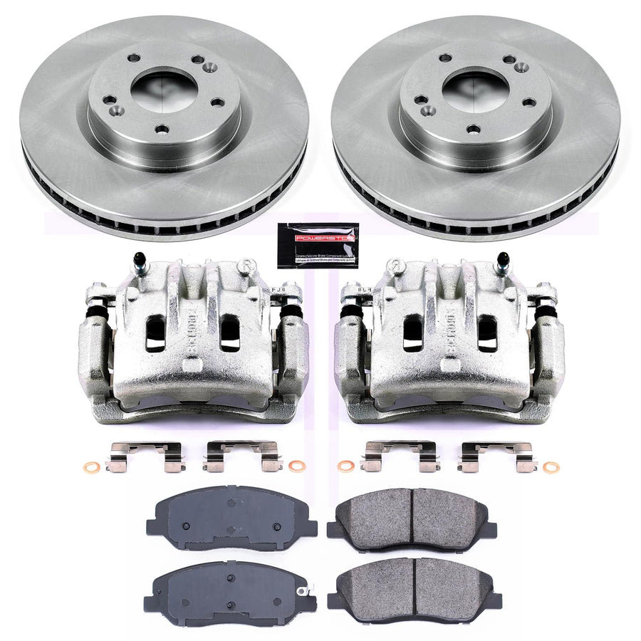 Power Stop KCOE4665 Replacement Front Stock Brake Kit with OE Calipers For Hyundai Santa Fe 2007-2009 [Model Specific]