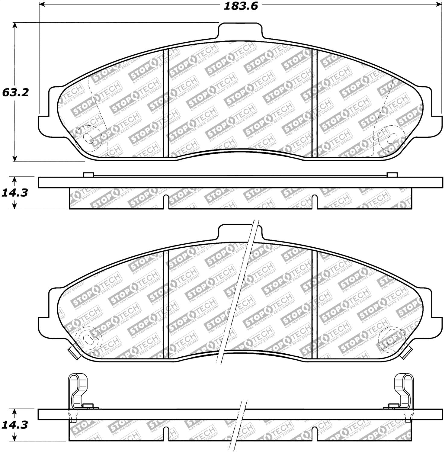 Brake Pads StopTech 305.07310 Street Select with Hardware