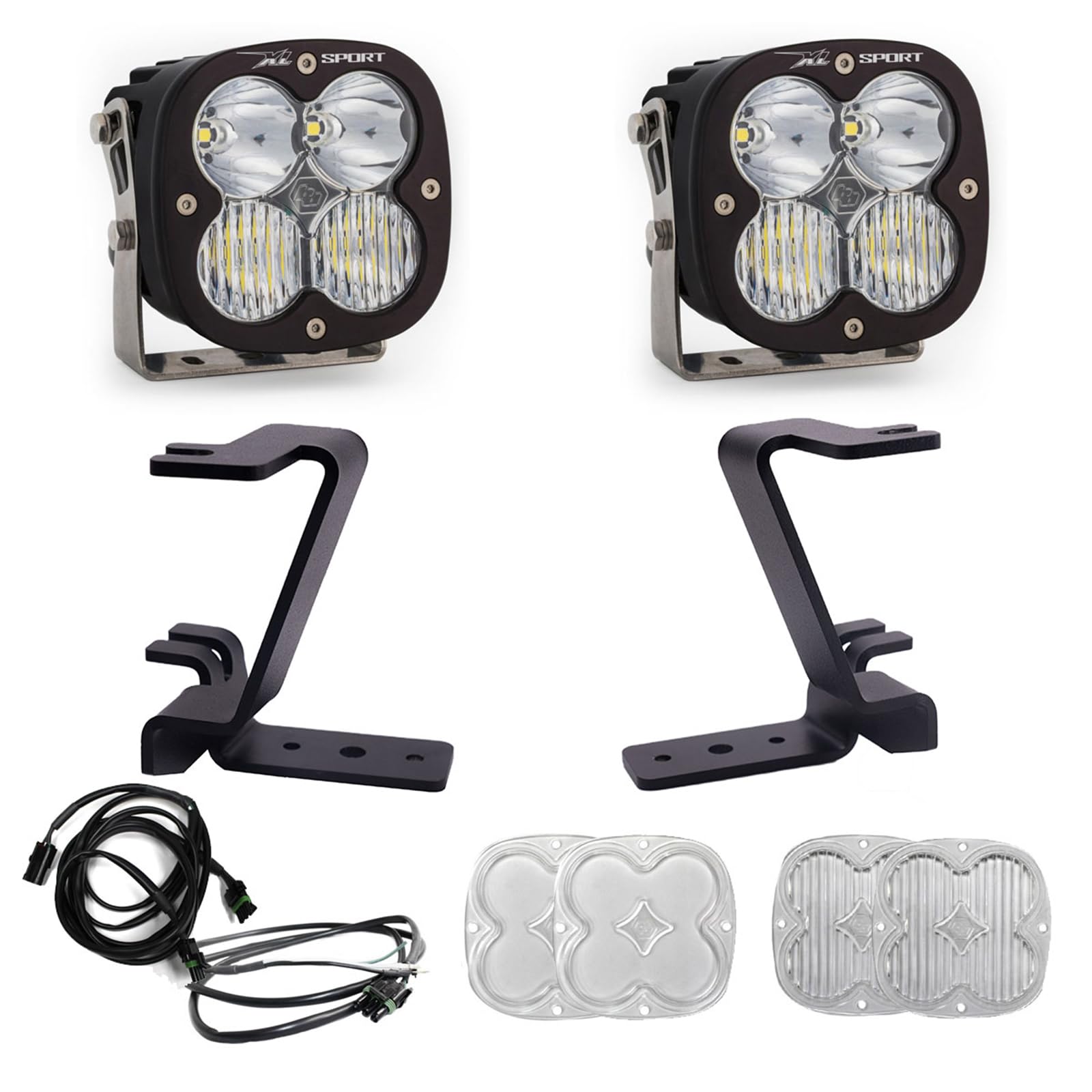Baja Designs A-Pillar Light Kit XL Sport for Ford Super Duty Truck 23-On with 2 Lights, Upfitter Harness and Mounting Accessories