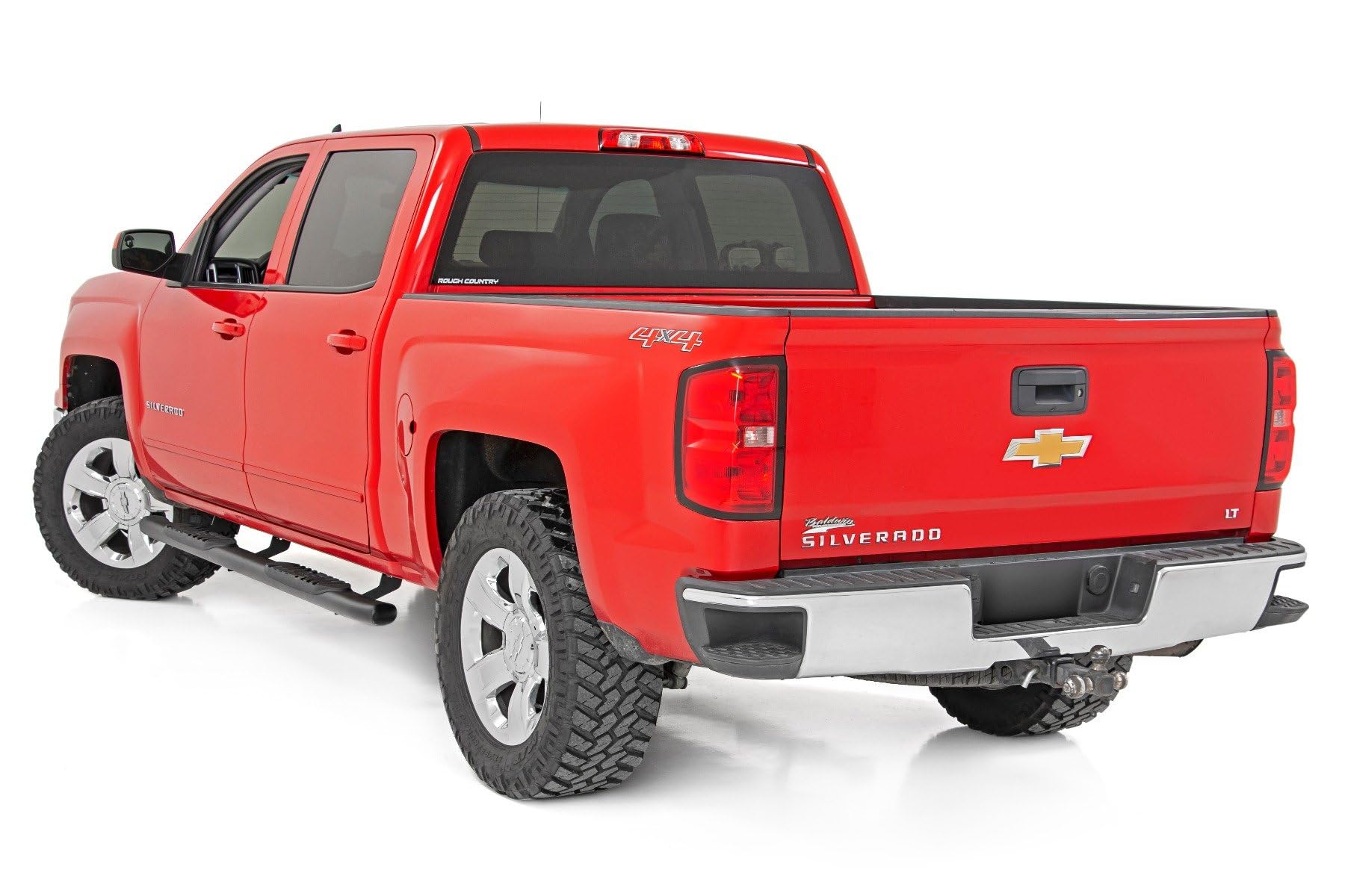 Rough Country Nerf Steps Oval for Chevy Silverado & GMC Sierra 1500/2500HD/3500HD (2007-2018) Crew Cab - OEM Style Rails with Built-in Side Steps