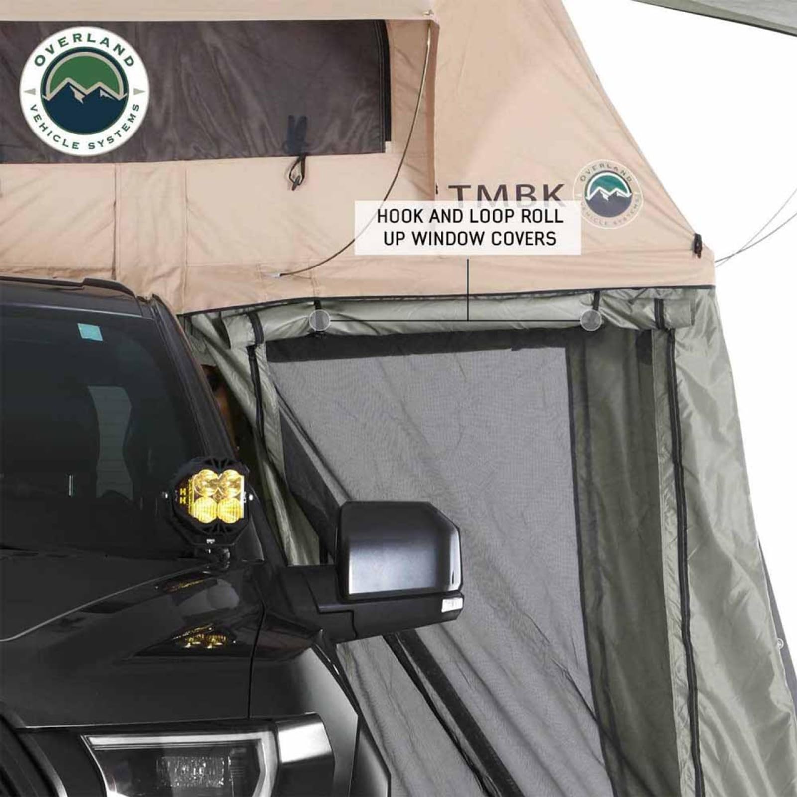 Overland Vehicle Systems Roof Top Tent Annex Green Base with Black Floor & Travel Cover TMBK