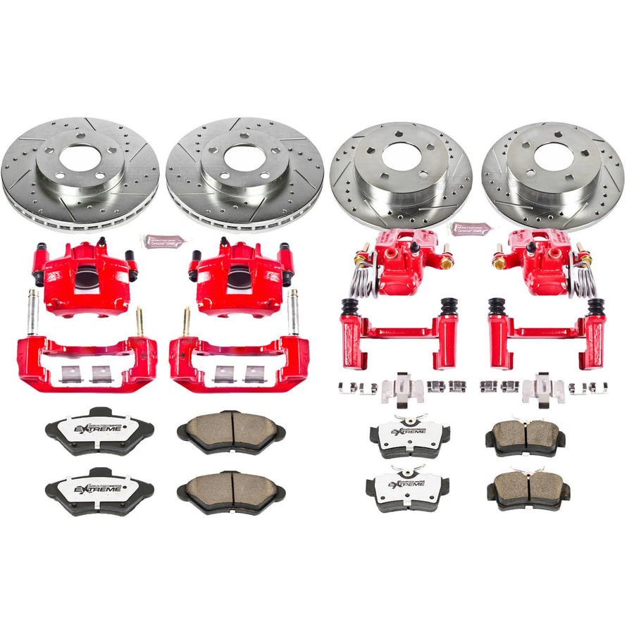 Power Stop KC1300-26 Z26 Street Warrior Brake Kit Front & Rear For Ford Mustang 1994-1998 [Model Specific]
