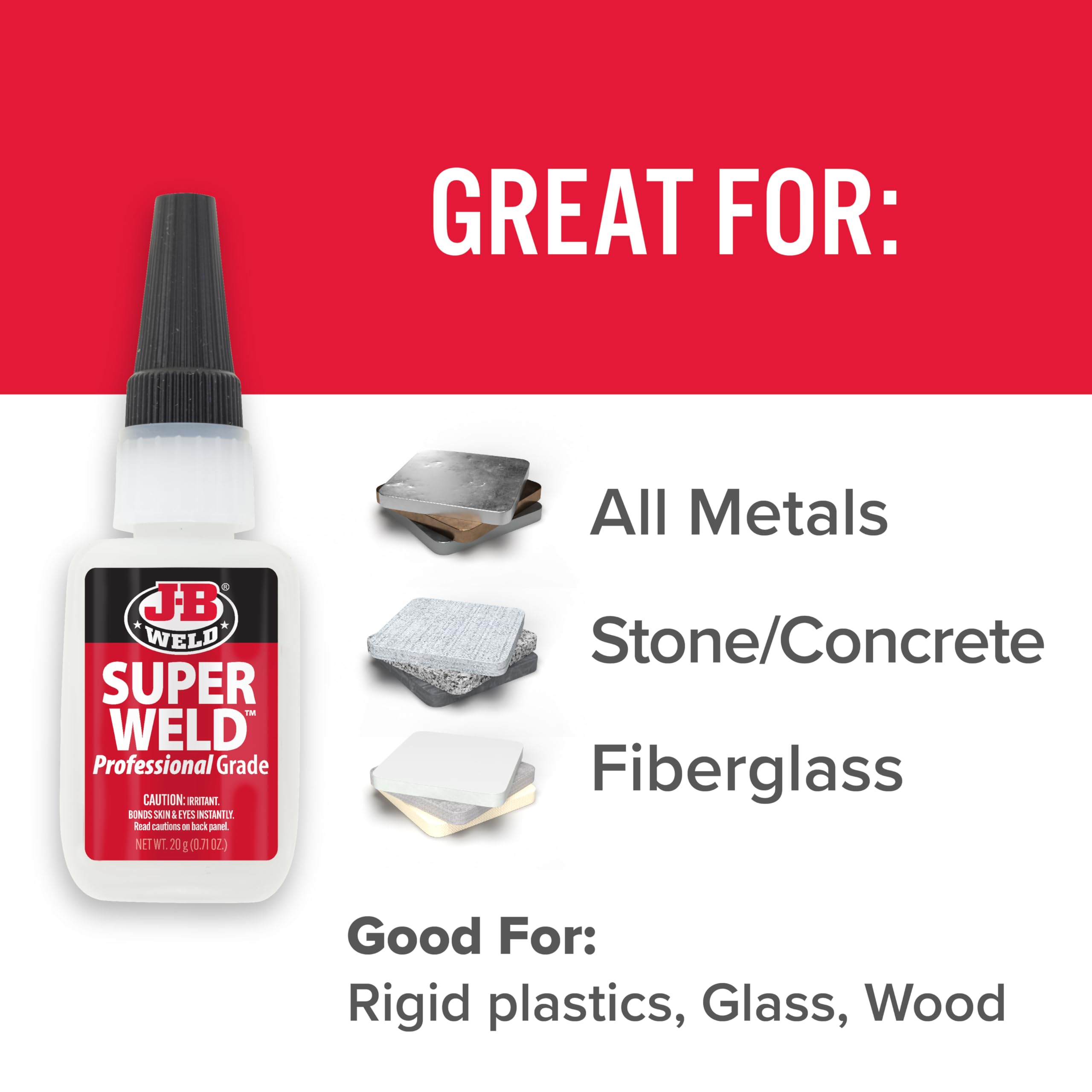 SuperWeld Glue J-B Weld 33120H - Clear Super Glue - 20g