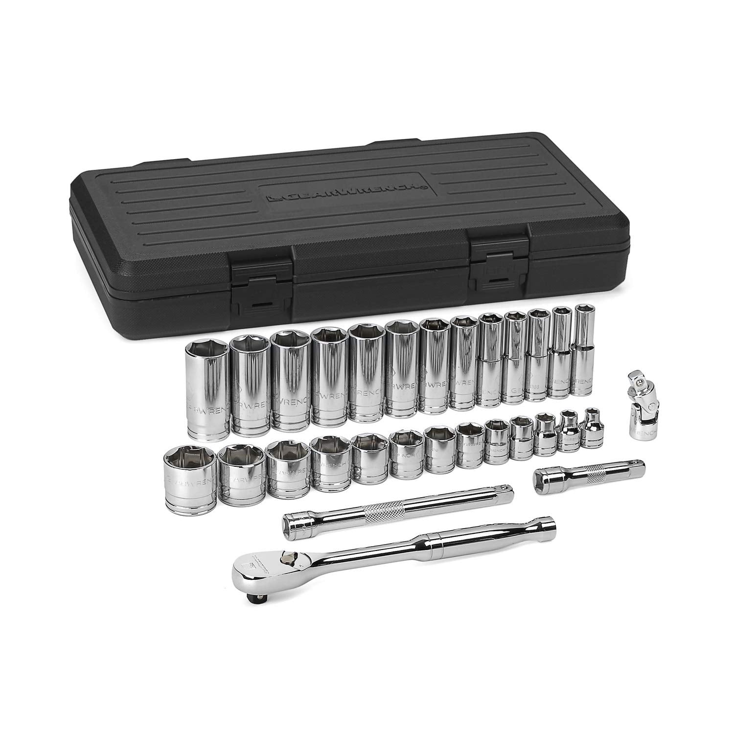 30 Piece GEARWRENCH 3/8" Drive 6 Pt. Standard and Deep Socket Set, SAE - 80569