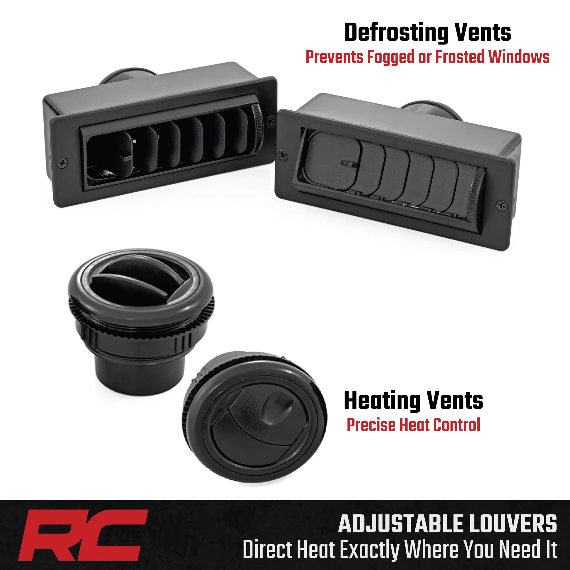 Rough Country UTV Heater Kit for Polaris Ranger XP 1000 (2017-2025) - 16,000 BTU Cab Heater with Fast Cabin Warm-Up & Defrost, Complete Install Kit, Factory-Like Fit