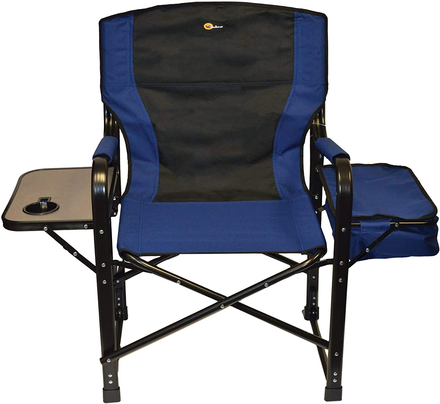 El Capitan Faulkner 49581 Folding Director Chair with Tray and Cooler Bag, Blue/Black (4)