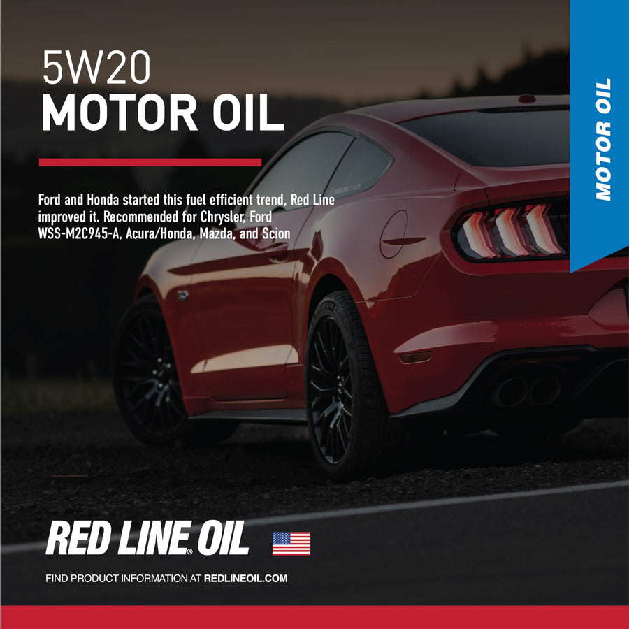 5W20 Red Line SAE Fully Synthetic Motor Oil - 1 Quart