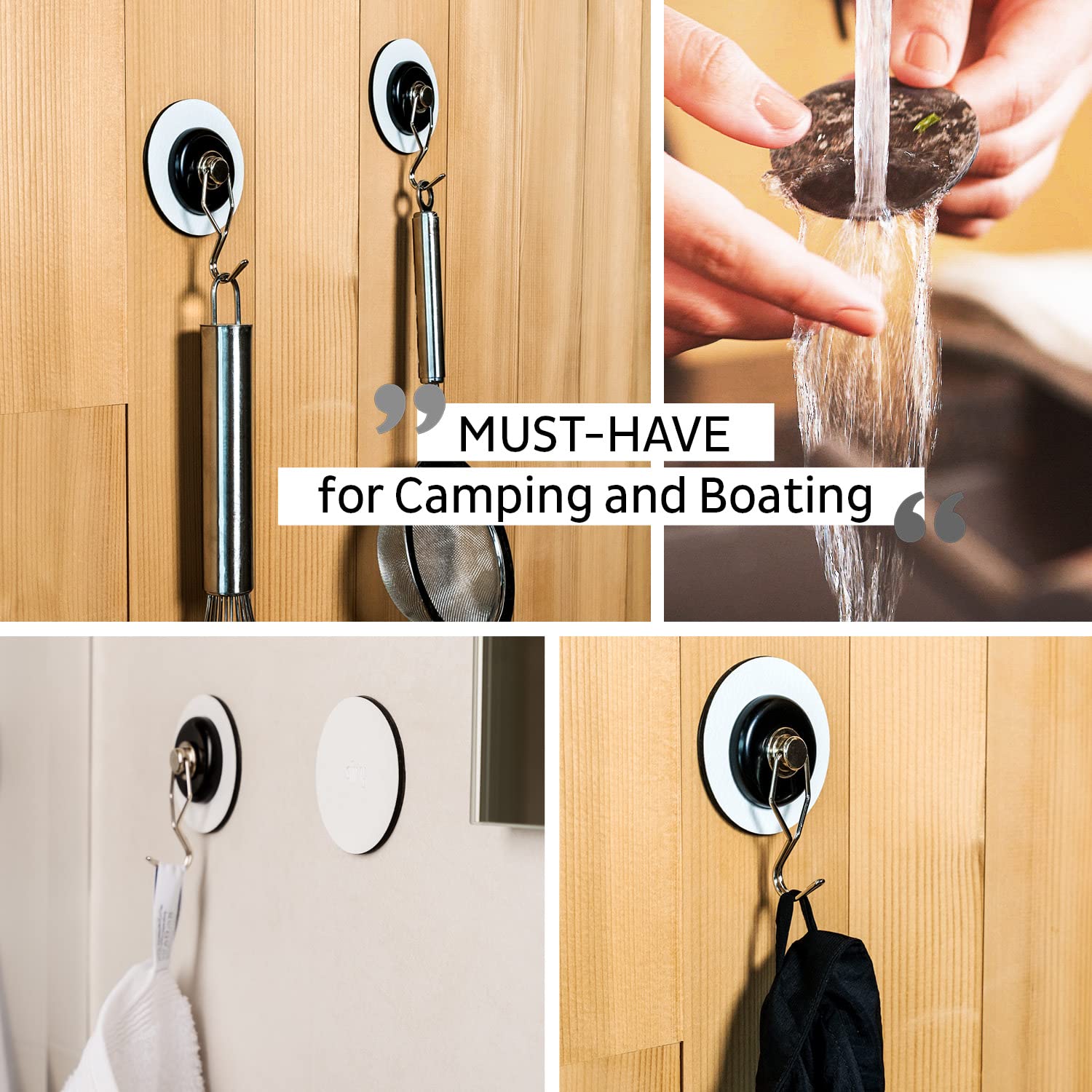silwy® The One Magnetic Hook with White Metal Nano Gel Pad in 7.5 cm - No Drilling or Screwing Again - Flexible Use