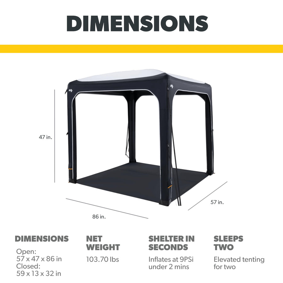 Dometic 2 Hub Redux Inflatable Shelter – Lightweight, Eco-Friendly, and Perfect for Outdoor Activities