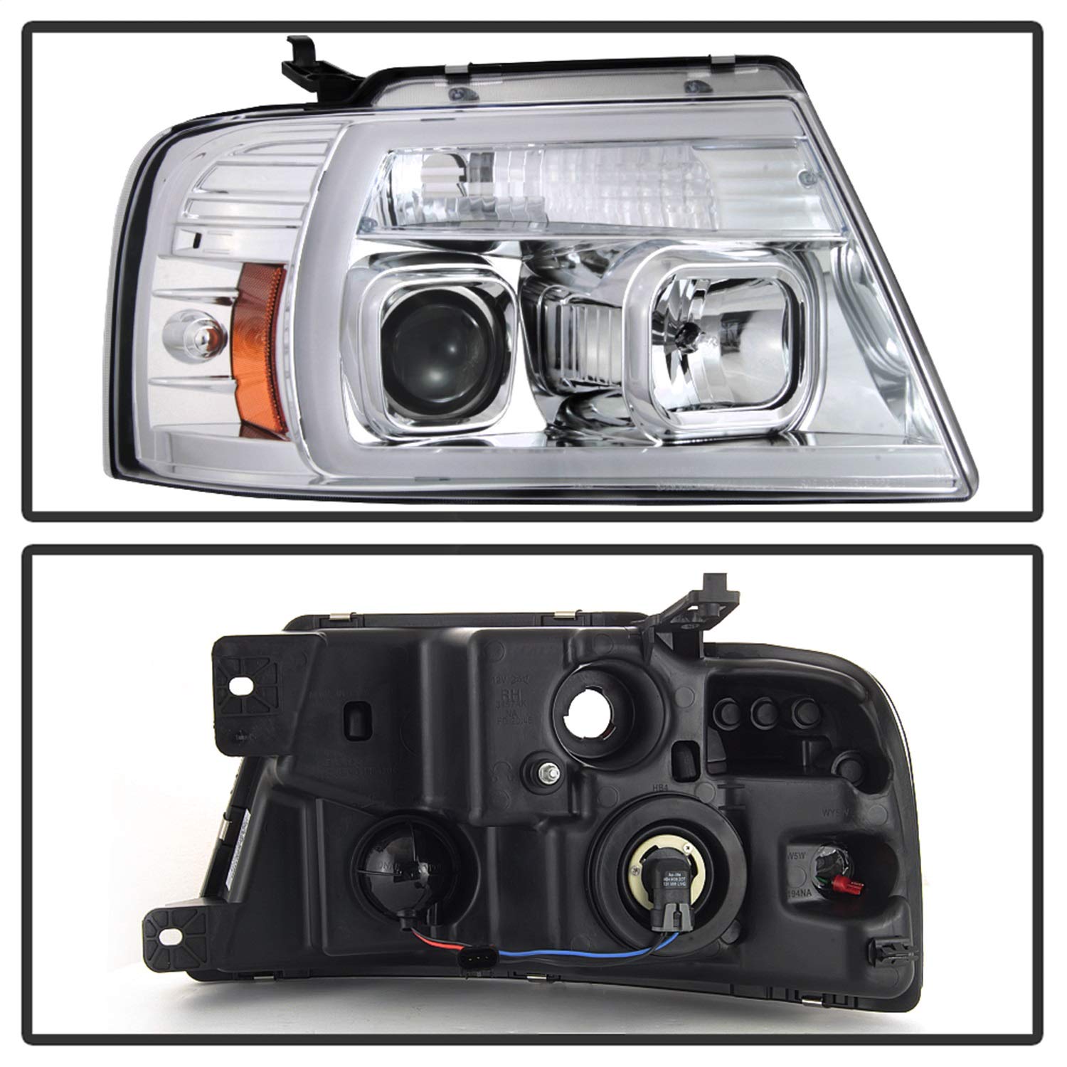 Ford F150 04-08 Spyder 5084637 Projector Headlights Light Bar - Chrome