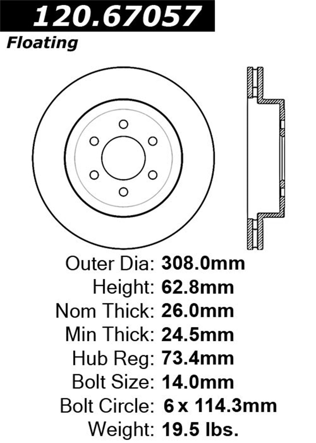 Sport StopTech 128.67057L Cross Drilled Brake Rotor; Front Left