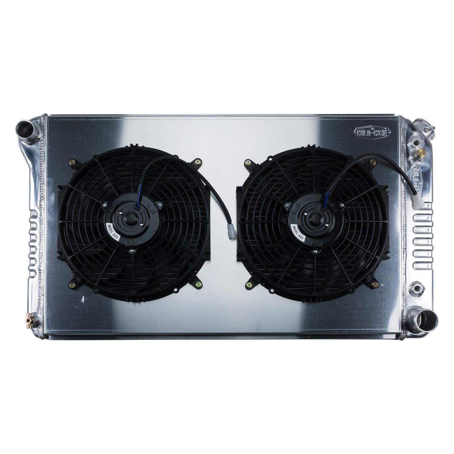 Aluminum Radiator And 12 Inch Dual Fan Kit 77-87 Chevy/GMC Pickup Truck AT Cold Case Radiators