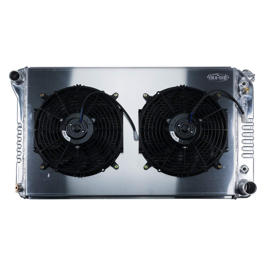 Aluminum Radiator And 12 Inch Dual Fan Kit 77-87 Chevy/GMC Pickup Truck AT Cold Case Radiators