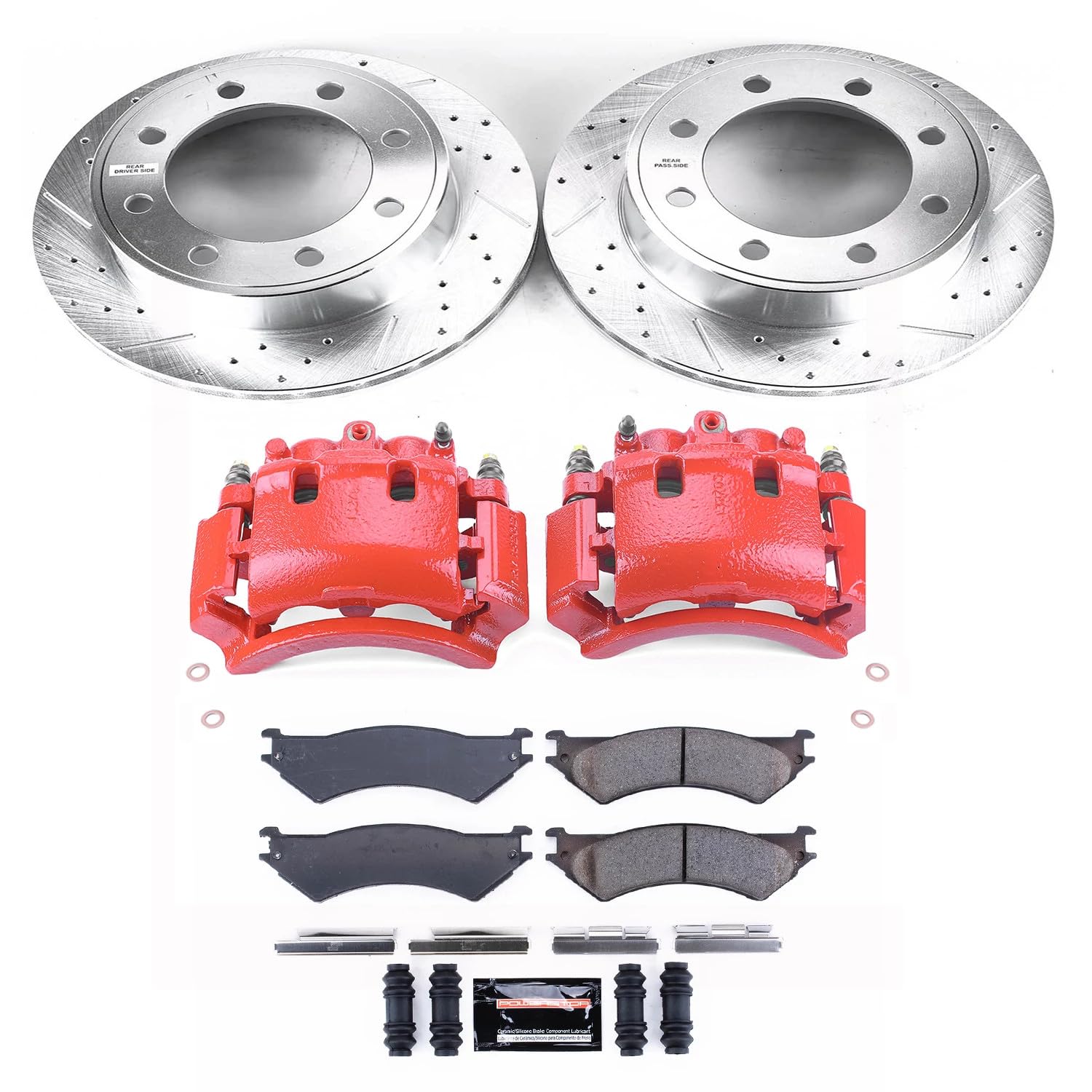 Power Stop Z23 Evolution Rear Brake Caliper Kit- Brake Pads, Brake Rotors, Brake Calipers