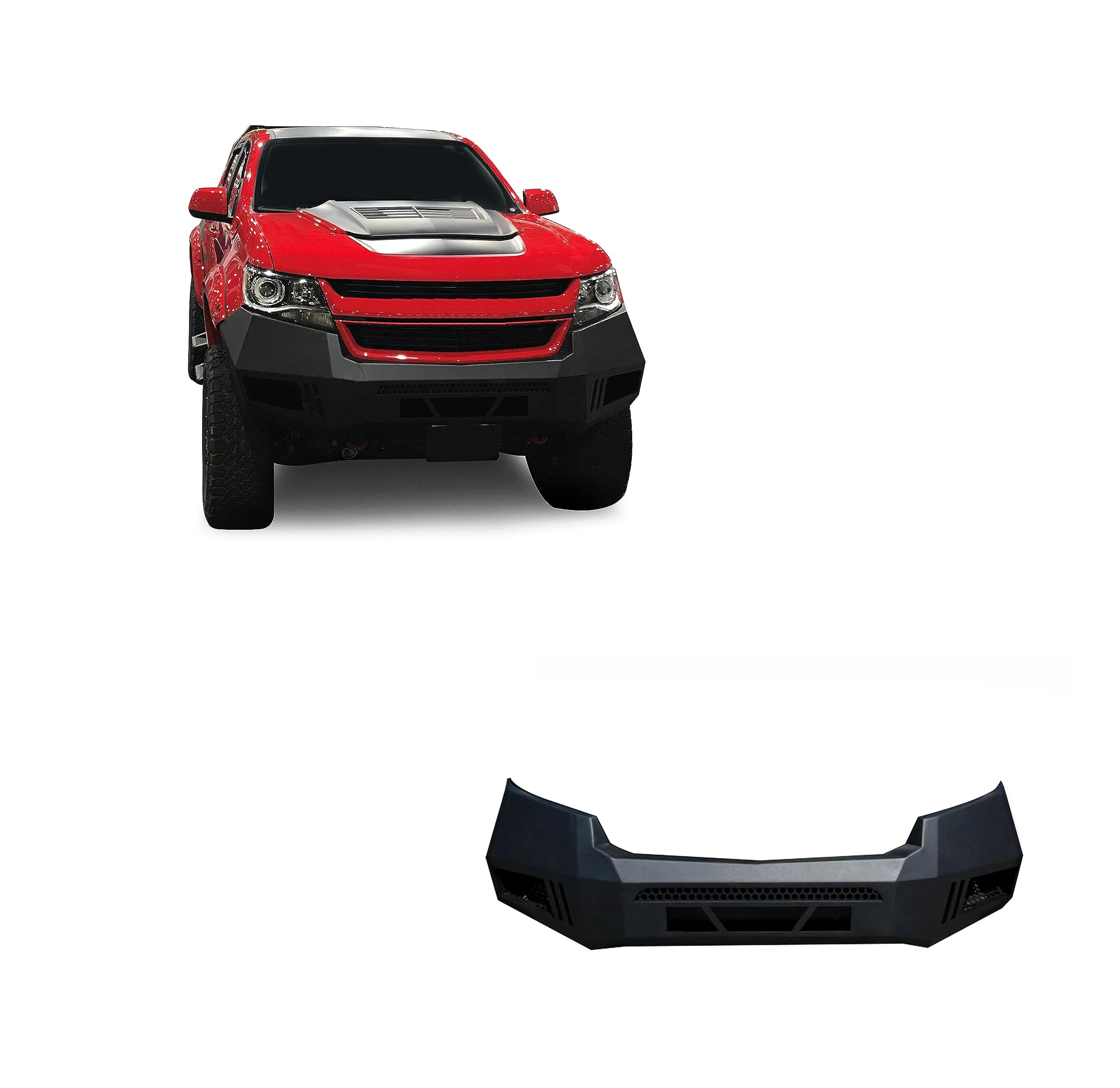 Heavy Duty Black Horse Armour Front Bumper I Front Bumper Satin Black Compatible with 2015-2020 Chevrolet Colorado (Excludes ZR2 Model)-AFB-CO15