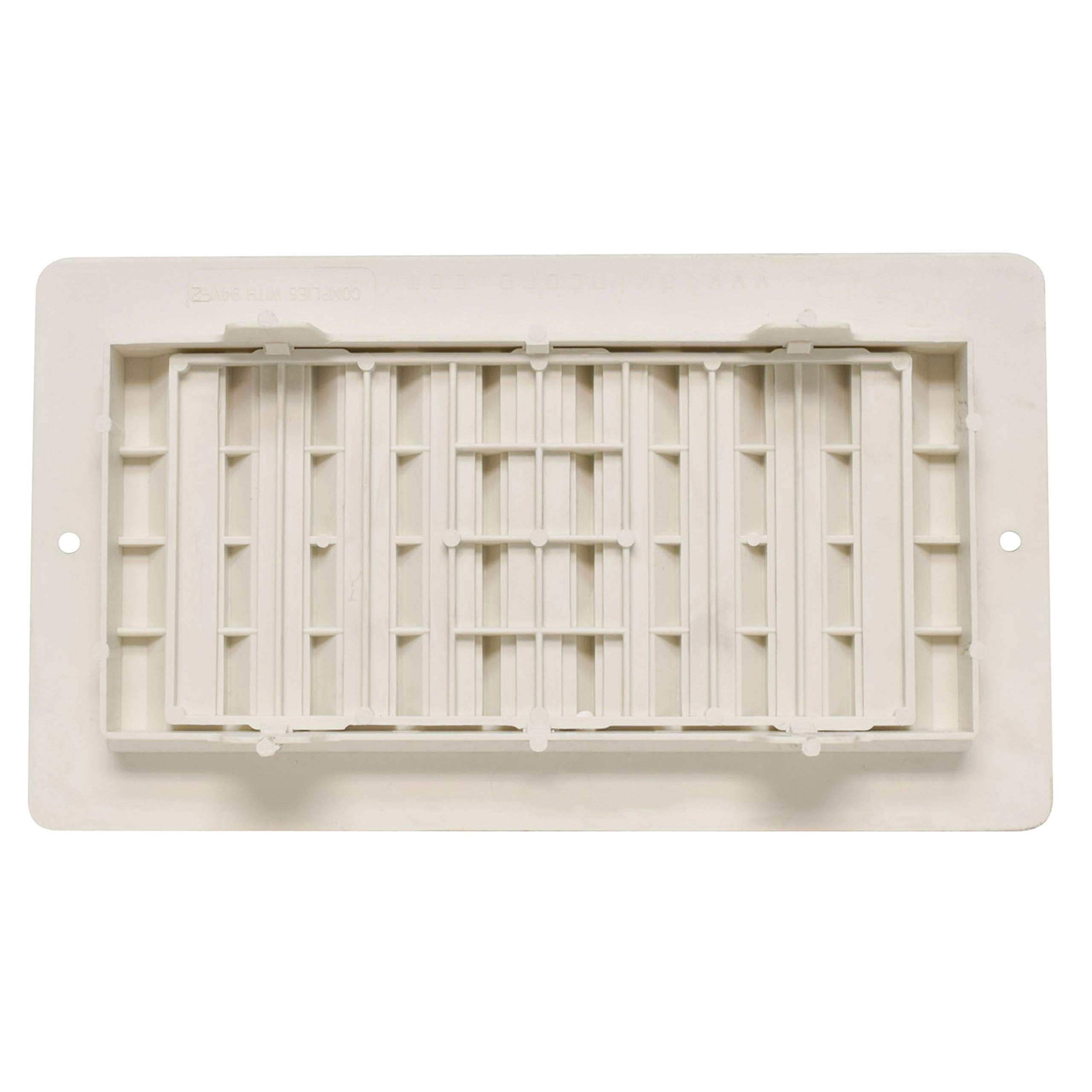 A10-3364VP Valterra Dampered Heating and A/C Floor Register - 4" x 8", Off White