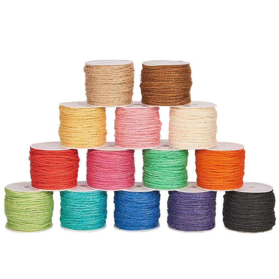 Colored Jute Twine CHGCRAFT, 460 Feet Craft Packing String 2mm Natural Hemp Twine Rope for Christmas Bracelets Gift Wrapping Embellishments Hanging Plants Artwork Mason Jars Macrame Picture Display