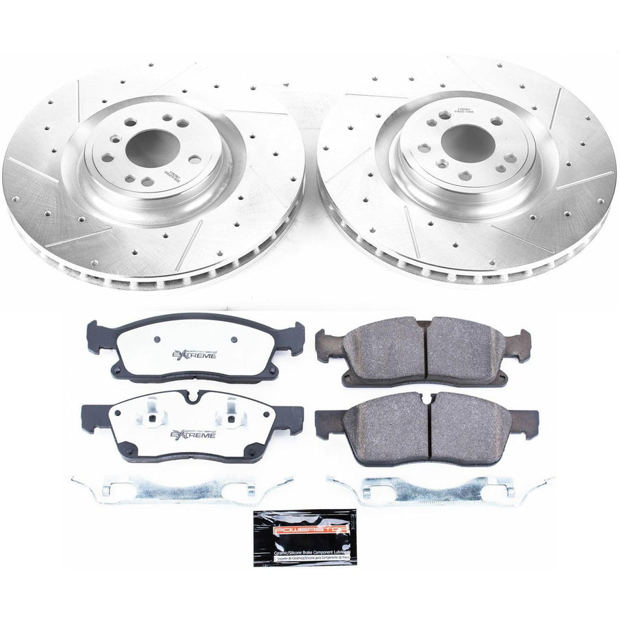 Power Stop K6899-36 Z36 Front Truck & Tow Brake Kit, Carbon Fiber Ceramic Brake Pads and Drilled/Slotted Brake Rotors